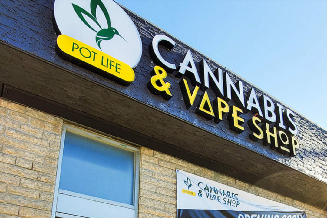 Potlife Cannabis Shop - advance signs and awnings